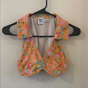 Princess Polly Orange Tie Front Cap Sleeve Blouse